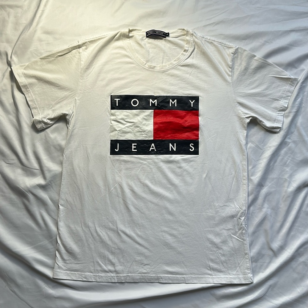 White Tommy Hilfiger shirt - Sz L
